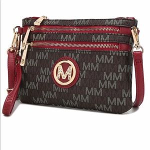 Red Cherry M signature crossbody wristlet